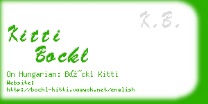 kitti bockl business card